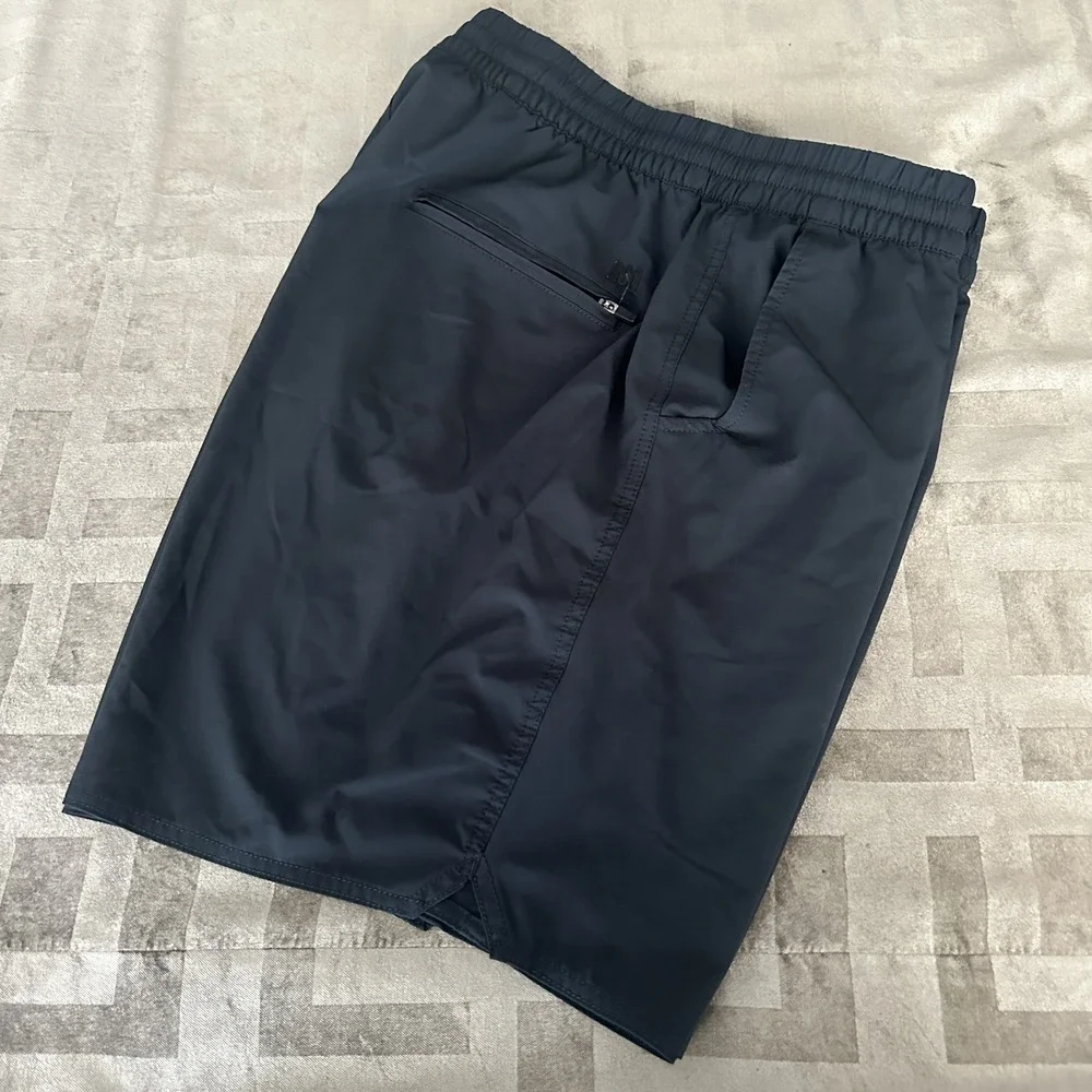 RSQ Shorts Mens XL Black Active Short‎ Elastic Waist Zip Pocket Athletic Gym